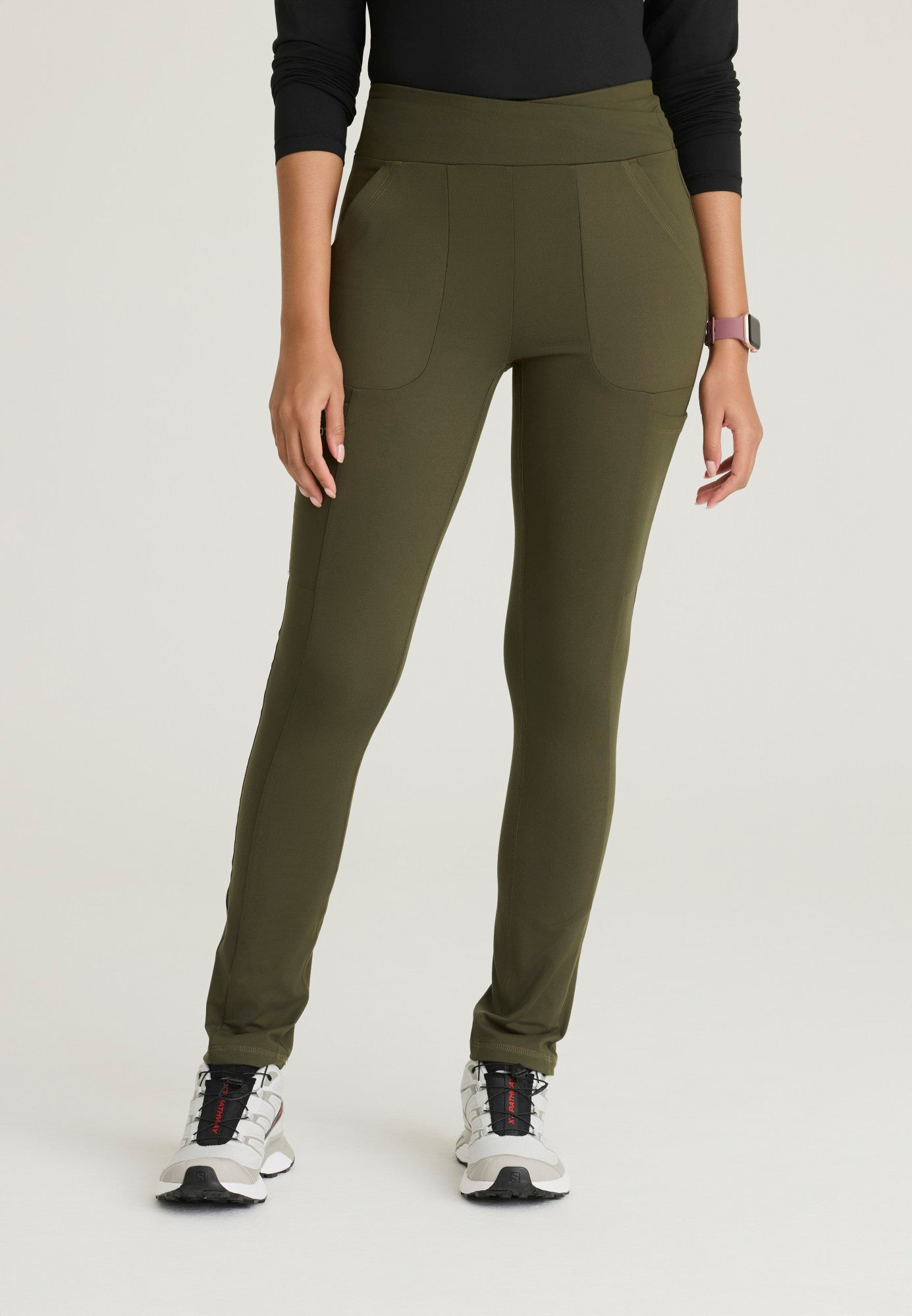 Olive Slim Fit Women's Cotton Leggings By Being Human Clothing