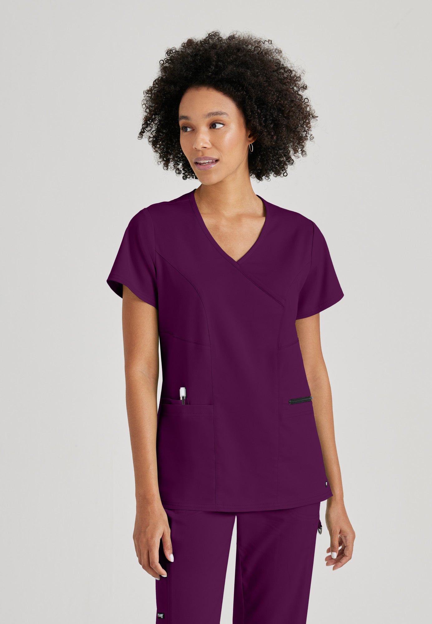 Kim Top Wine Grey's Anatomy Scrubs