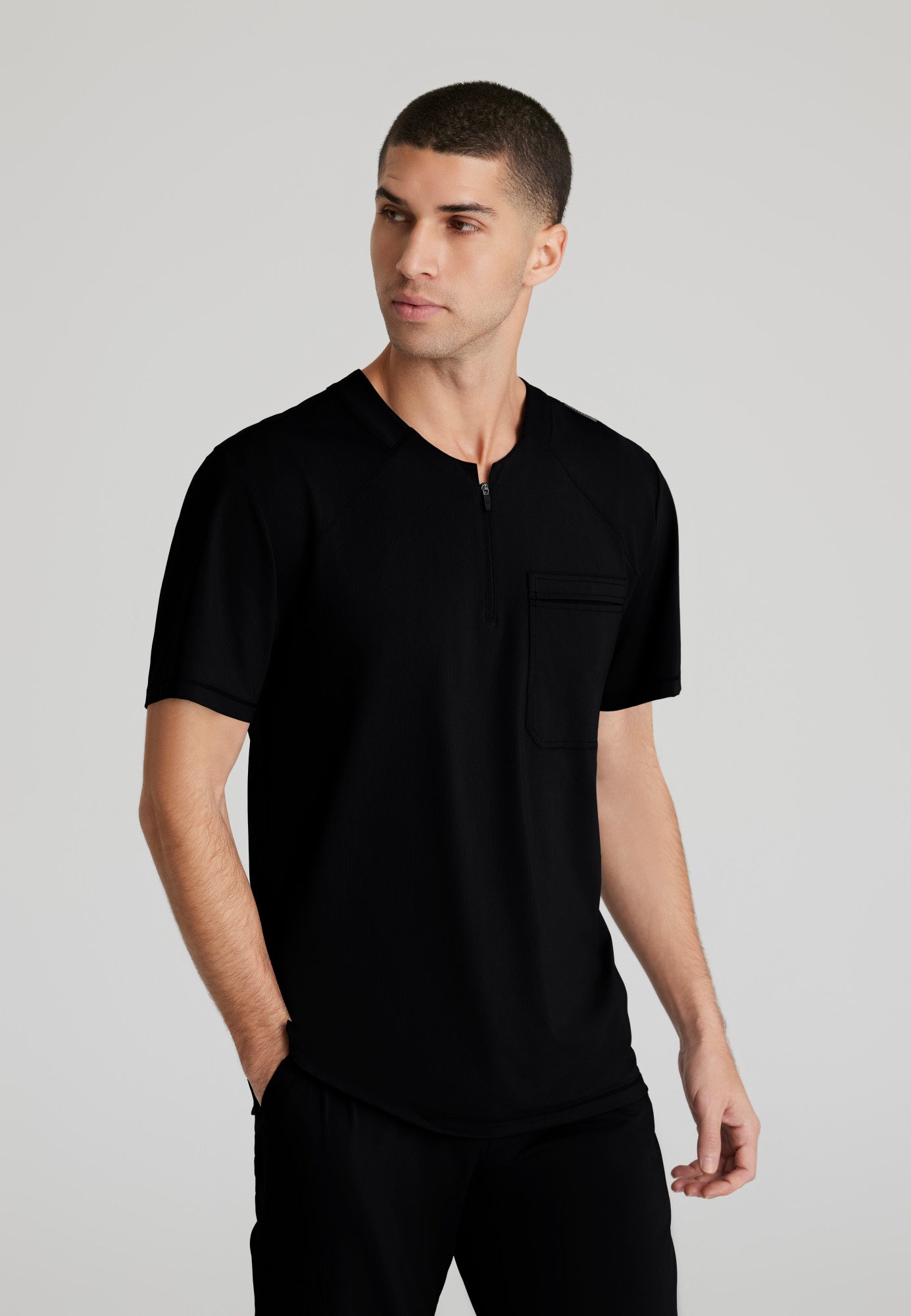 Flex Knit Top - Black | Grey's Anatomy Scrubs