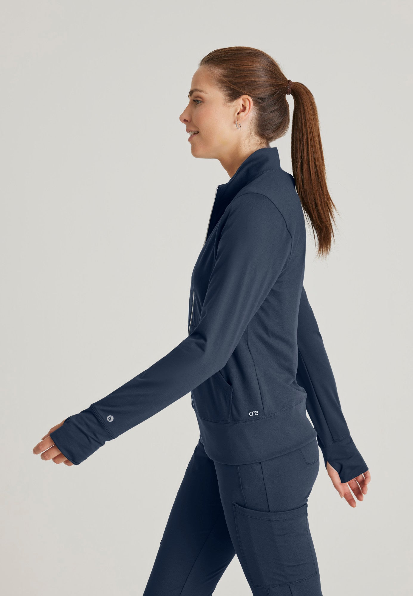 Arena Knit Warm-Up Jacket - Steel | Grey's Anatomy Scrubs