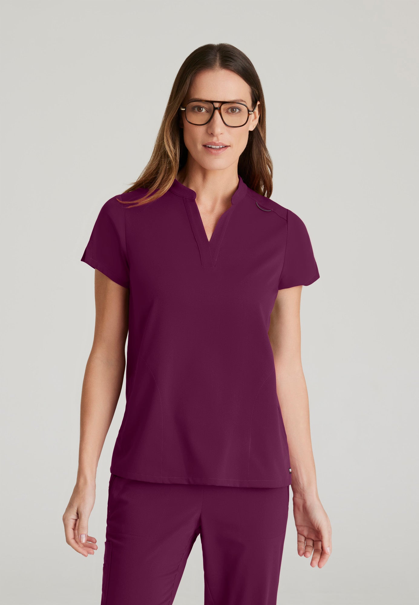 Avery Top - Wine | Grey's Anatomy Scrubs