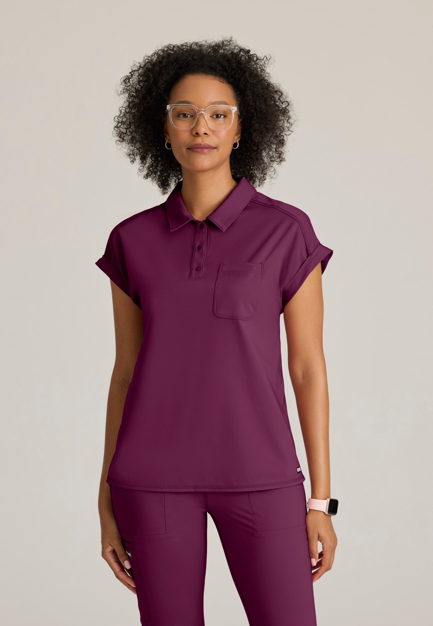 Renew Knit Top - Wine | Grey's Anatomy Scrubs
