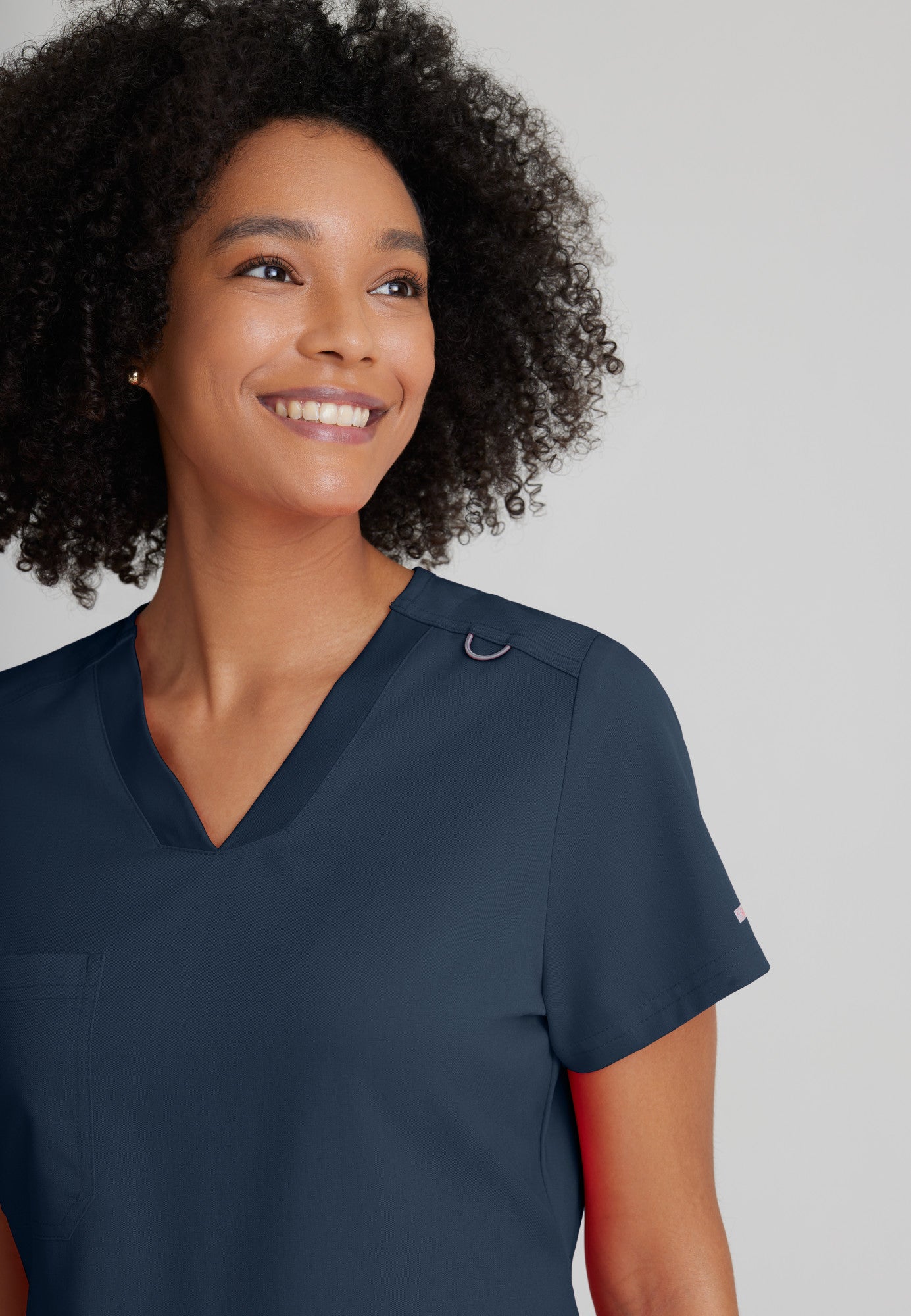 Bree Tuck-in Top - Steel | Grey's Anatomy Scrubs