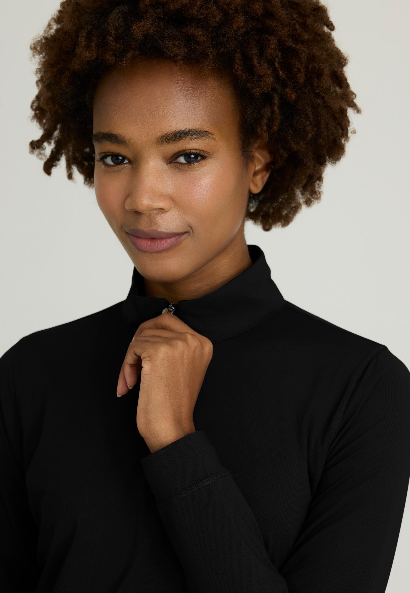 Atlas Long Sleeve Knit Top - Black | Grey's Anatomy Scrubs
