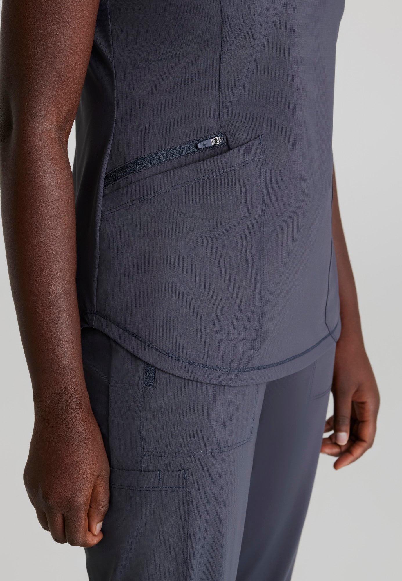 Serene Knit Top - Pewter | Grey's Anatomy Scrubs