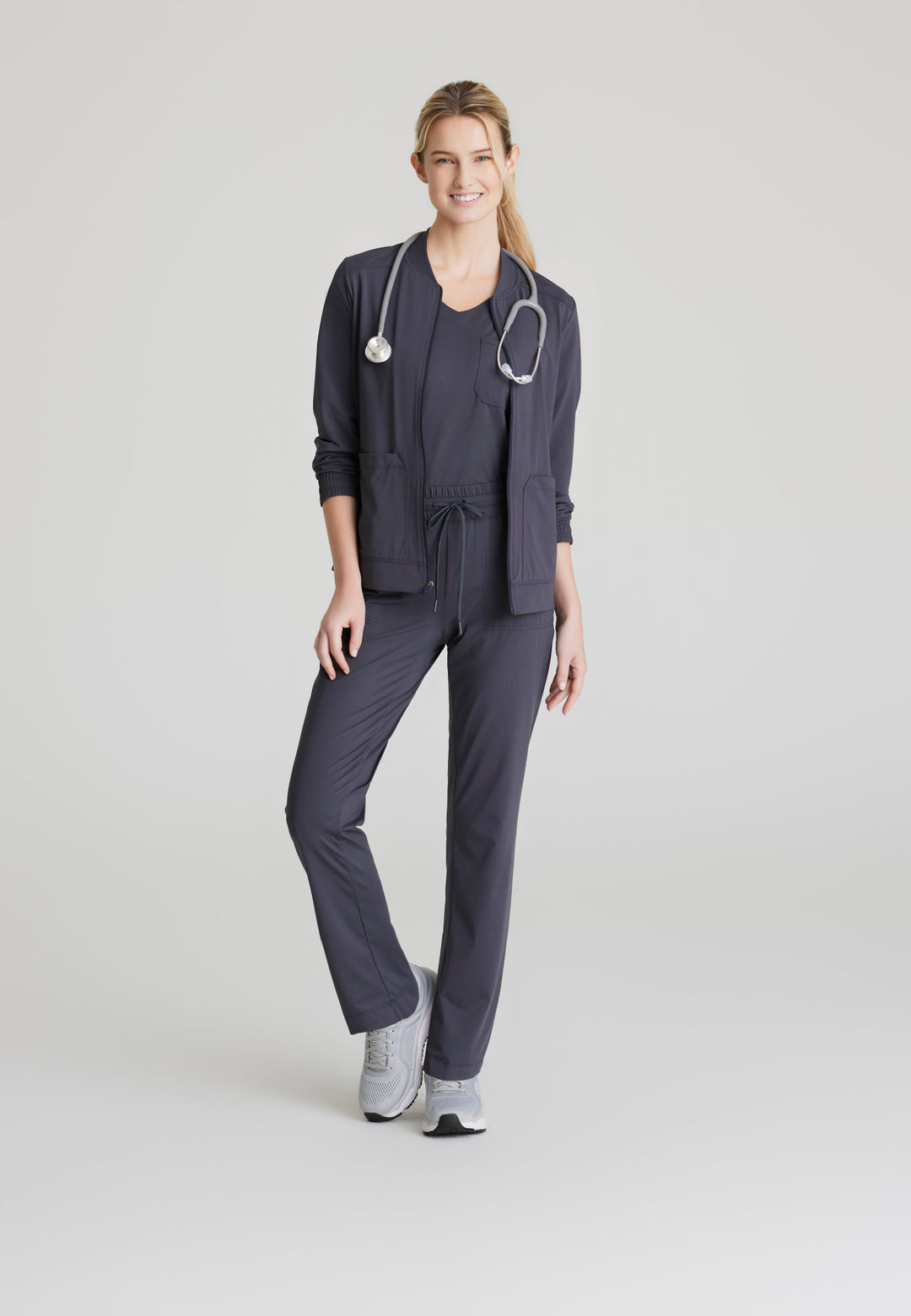 Flow Knit Top - Pewter | Grey's Anatomy Scrubs