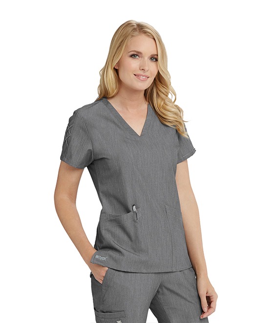 Lace-Up Sleeves Scrub Top - Astra Top Grey's Anatomy Scrubs