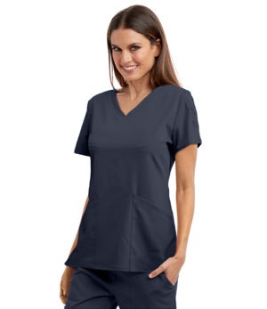 Astra Top - 3 Pocket V-Neck Scrub Top with Laced Sleeve Detail