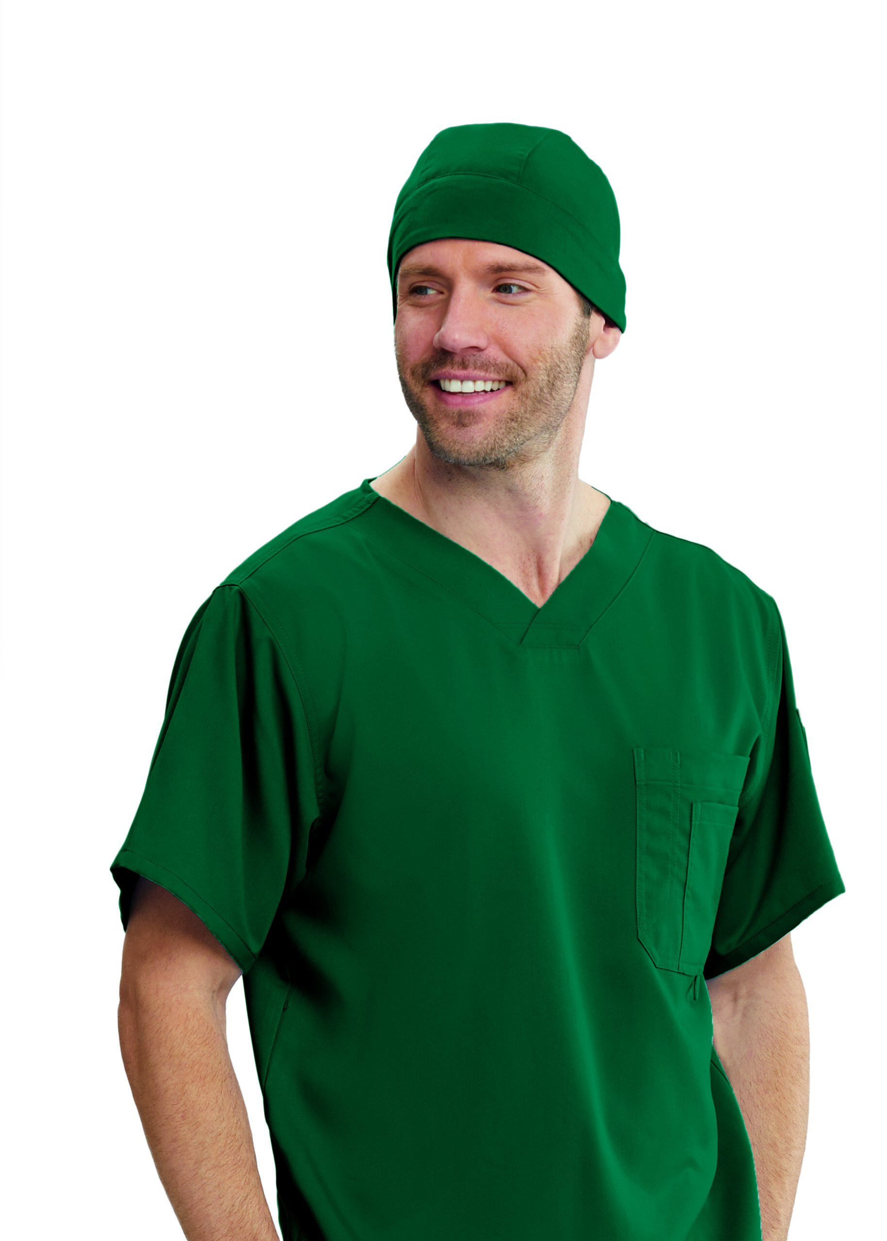 Grey's Anatomy Classic Heart Scrub Cap - Elastic Back Scrub Cap in Hunter Green