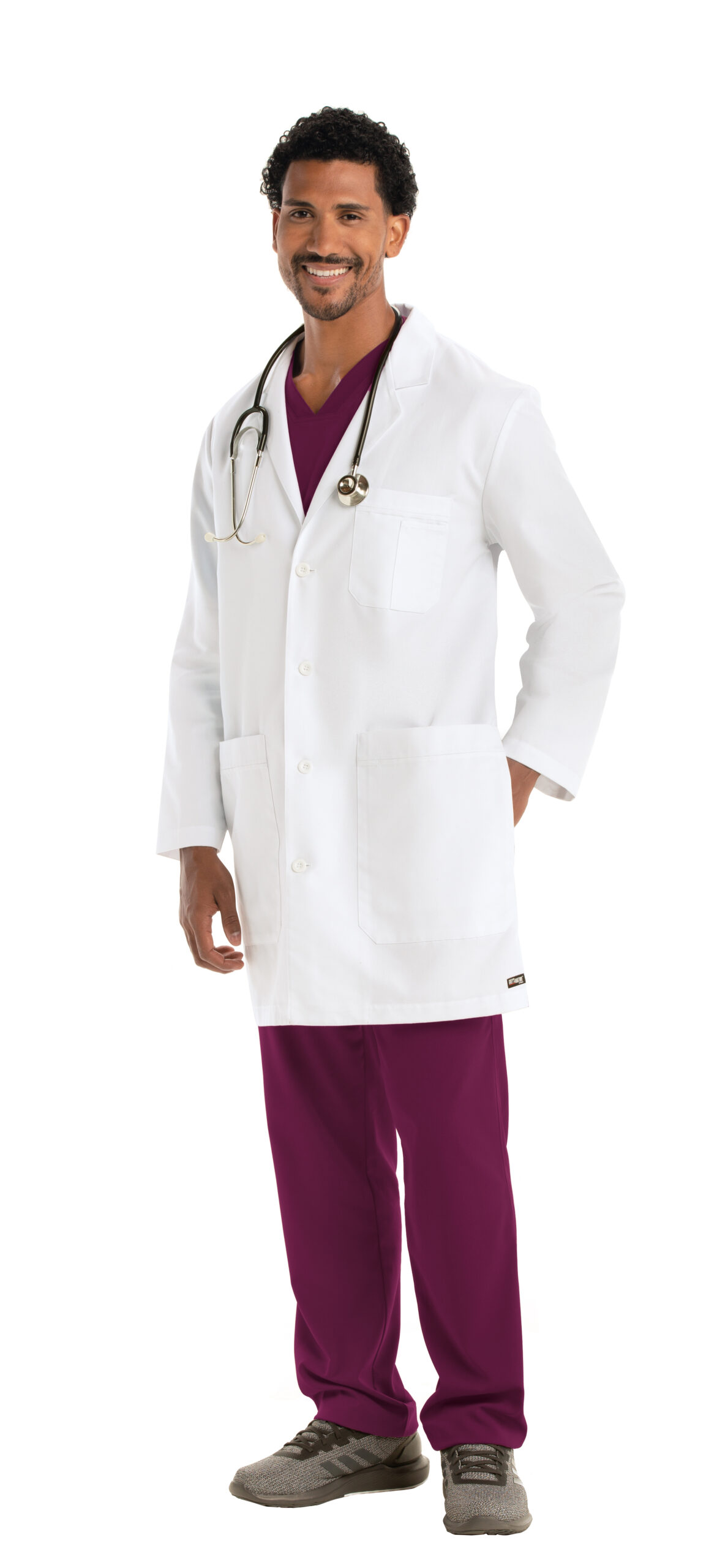 Grey's Anatomy Classic Noah Lab Coat - 5 Pocket Men's Lab Coat in White