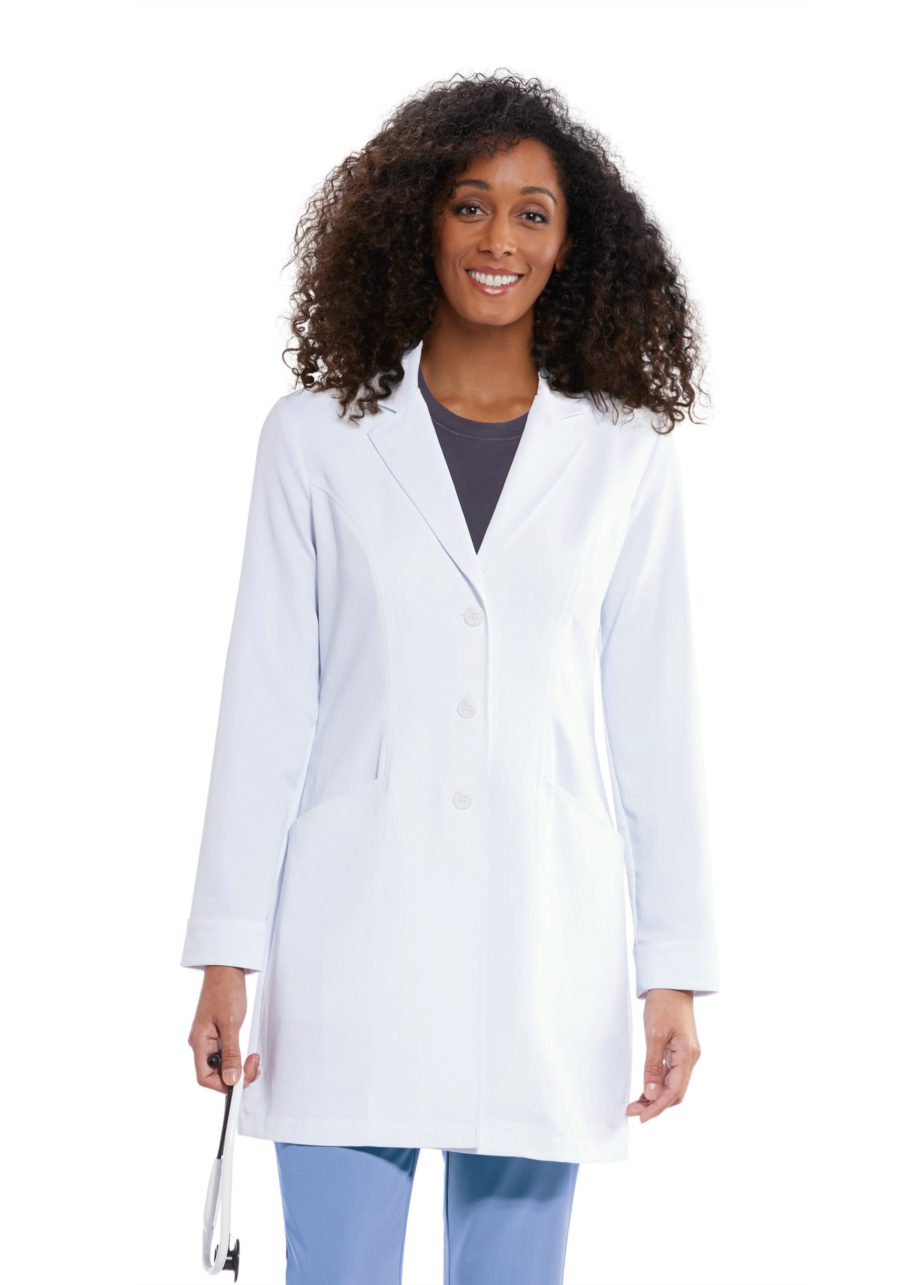 Grey's Anatomy Lab - 2 Pocket Coat in White - Grey's Anatomy Scrubs