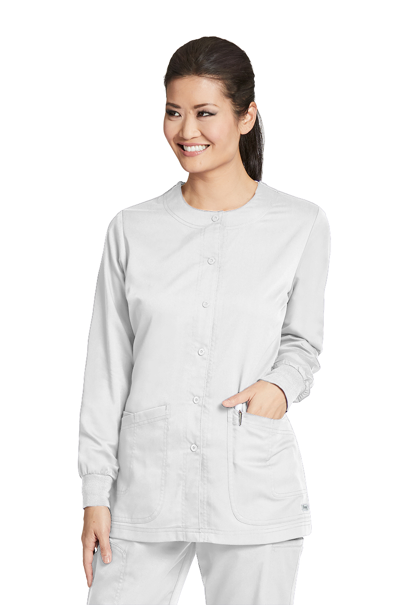Grey's Anatomy Classic Jamie Warm Up - 2 Pocket Warm Up Jacket in White