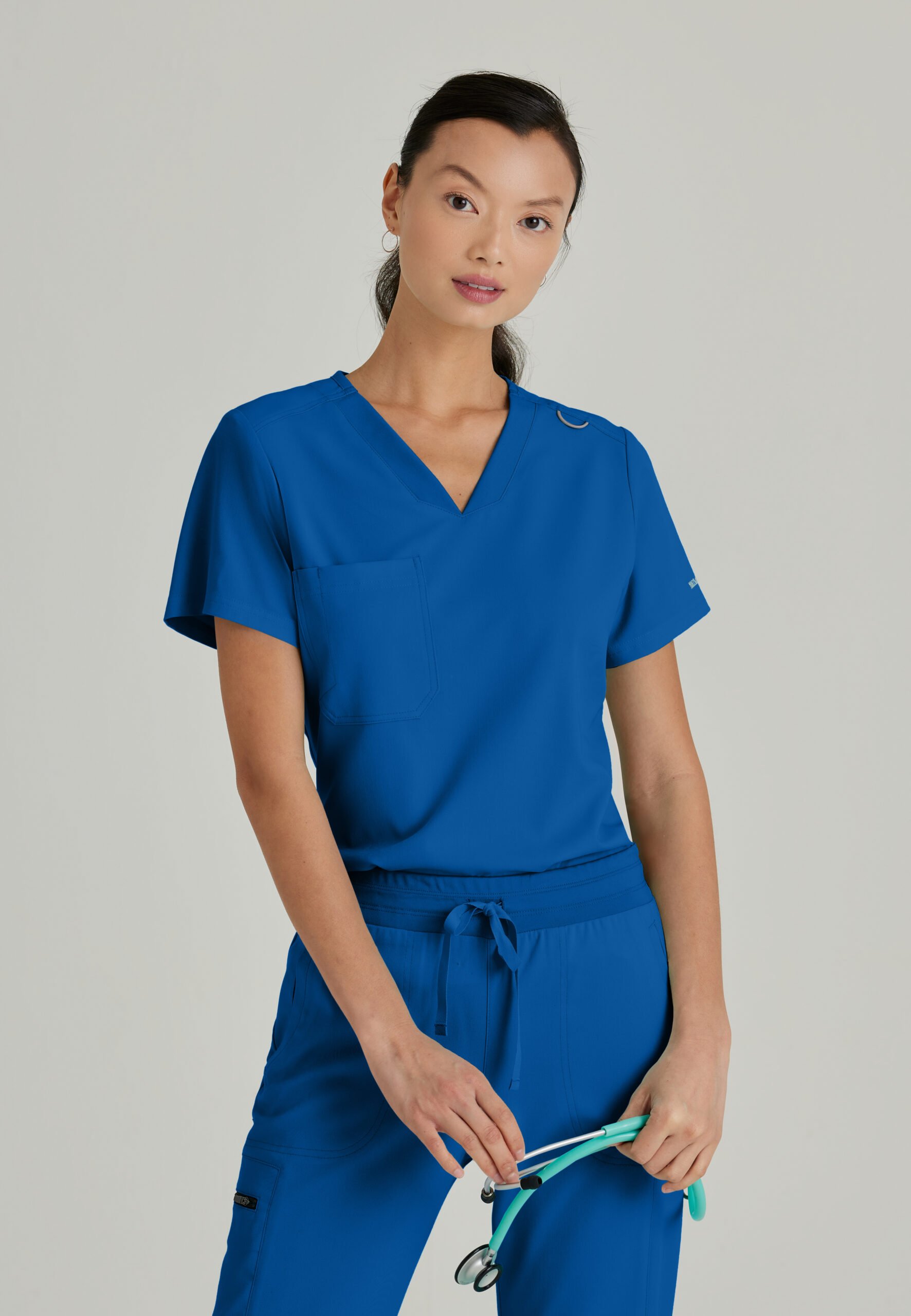 Grey's Anatomy Spandex Stretch Emma Top-4 Pocket Scrub Top - Grey's Anatomy  Scrubs